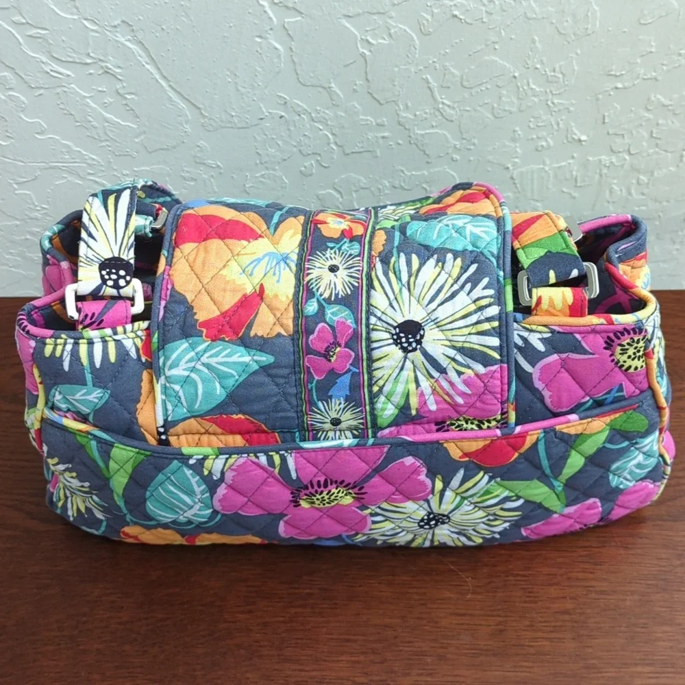 Vera Bradley Jazzy Blooms Edie Three Compartment Satchel Bag
